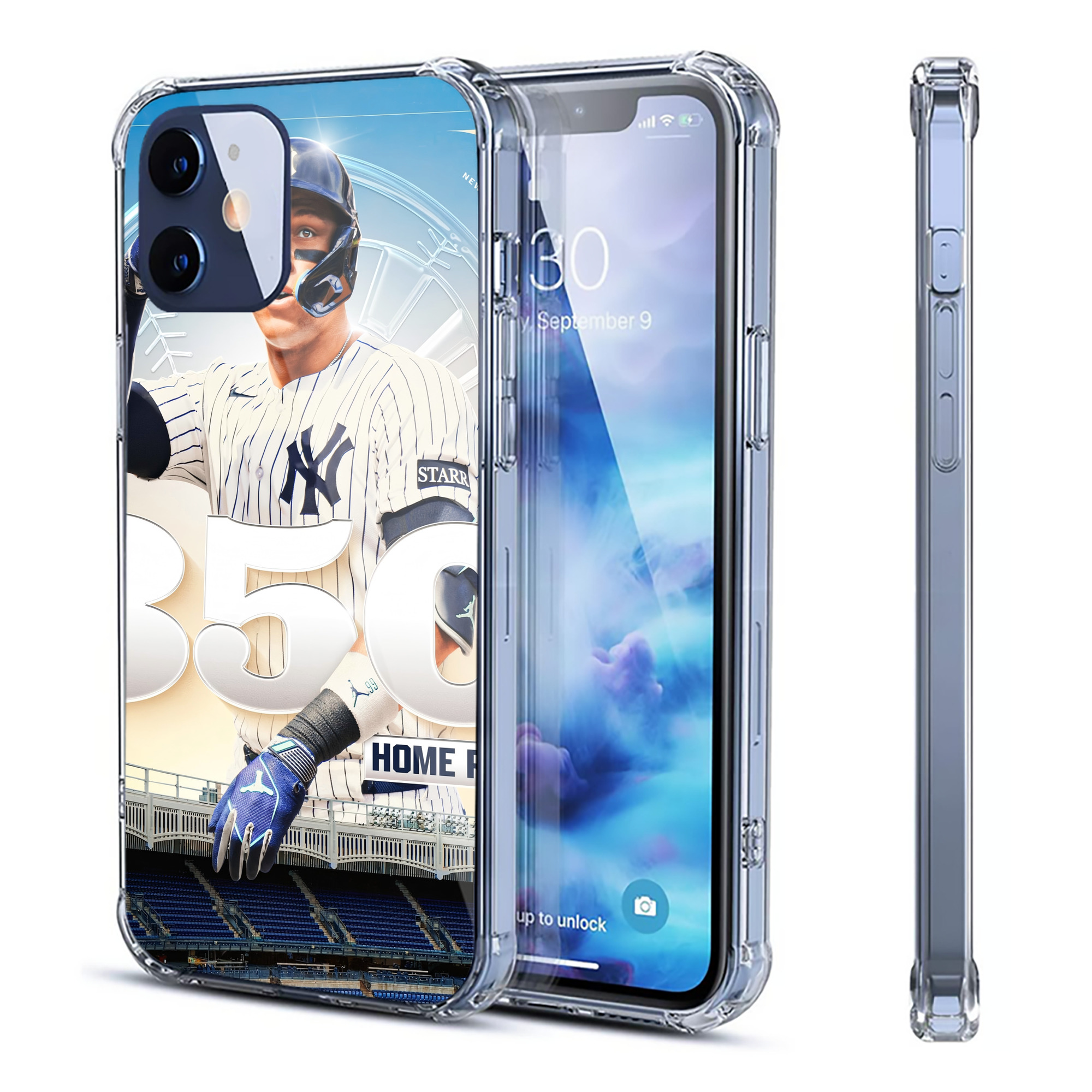 Aaron Judge's 350th Career Home Runs Clear IPhone 12 Case – Soft TPU With UV Print – Enhanced Drop Protection, Precise Fit, Anti-Fingerprint, Customizable Design, Scratch-Resistant, Yellow-Resistant